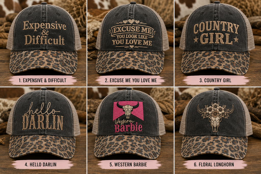 Western Leopard Bill Hat Collection