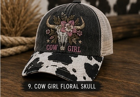 Cow Print Bill Western Trucker Hat Collection
