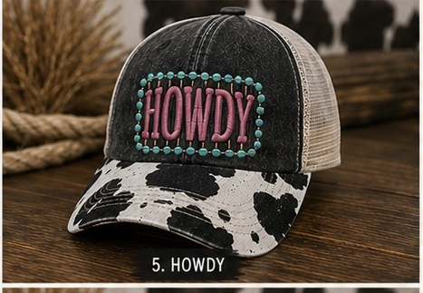 Cow Print Bill Western Trucker Hat Collection