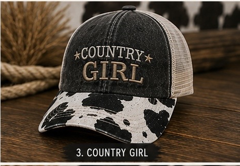 Cow Print Bill Western Trucker Hat Collection
