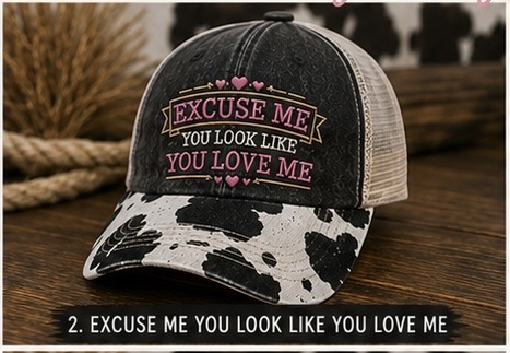 Cow Print Bill Western Trucker Hat Collection