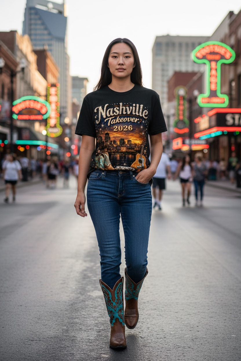 Rodeo, Rhinestones, & Honkey Tonk Nights-Nashville Takeover Tee