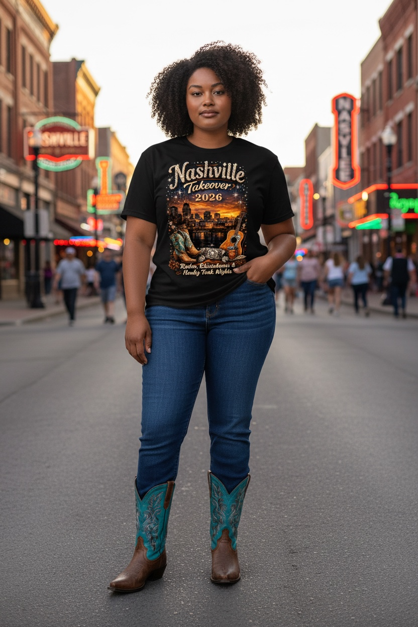 Rodeo, Rhinestones, & Honkey Tonk Nights-Nashville Takeover Tee