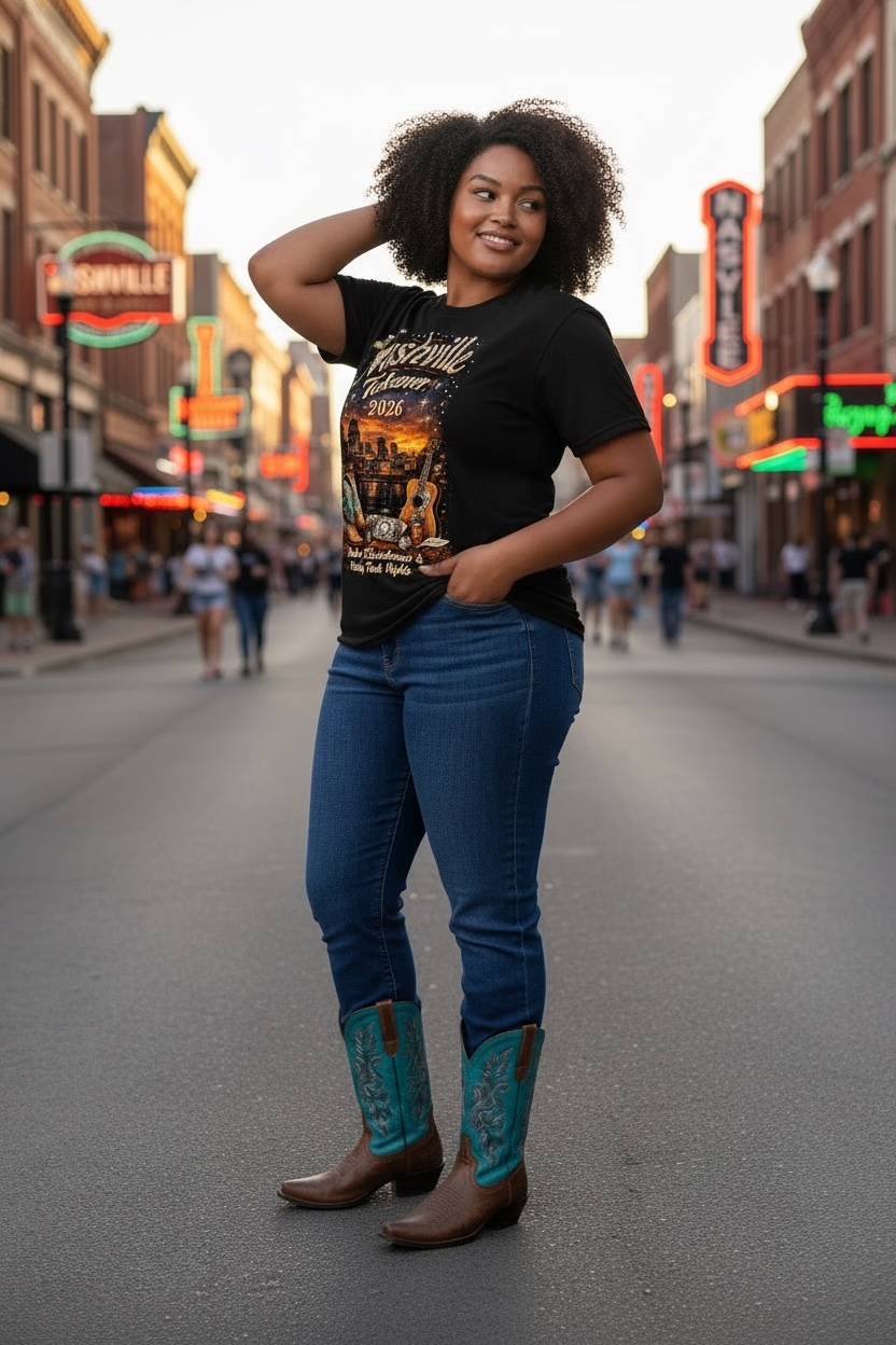 Rodeo, Rhinestones, & Honkey Tonk Nights-Nashville Takeover Tee