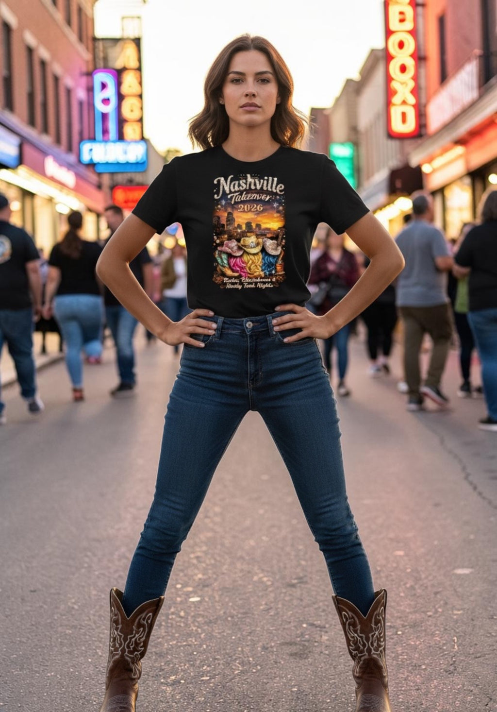 Rodeo, Rhinestones, & Honky Tonk Nights - Nashville Takeover Tee